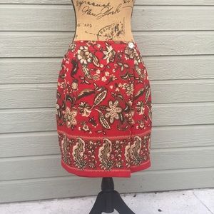 Floral Wrap Pencil Mini Skirt