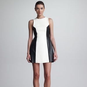 White/Faux Leather Detail Dress