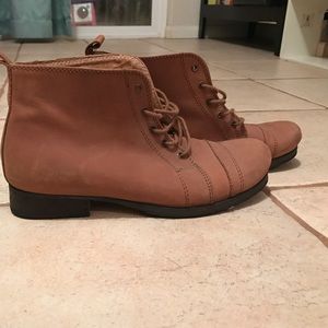 Brown Lace Up Booties