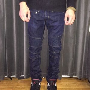 Dark blue embellish brand jeans
