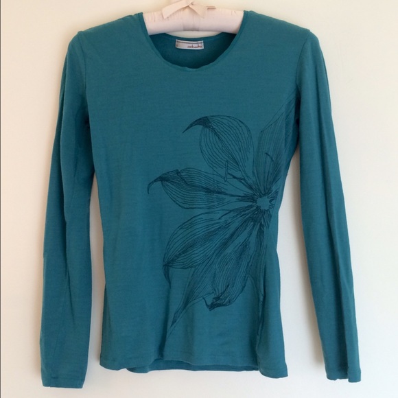 Teal Icebreaker Top- 100% Marino Wool