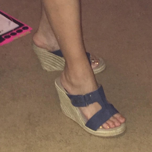 Denim wedges
