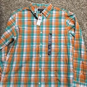 Men's Banana Republic Button Up Green Orange
