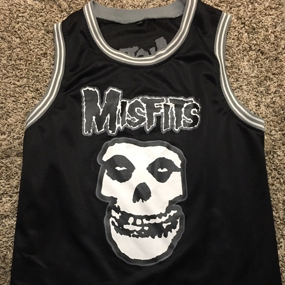 Men's Misfits Black & Grey Basketball Jersey #138