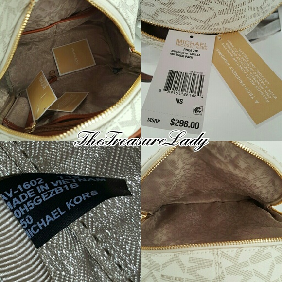 SOLD Michael Kors Rhea zip Signature backpack - Picture 4 of 4