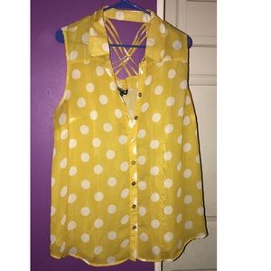 Yellow Polk a dots blouse