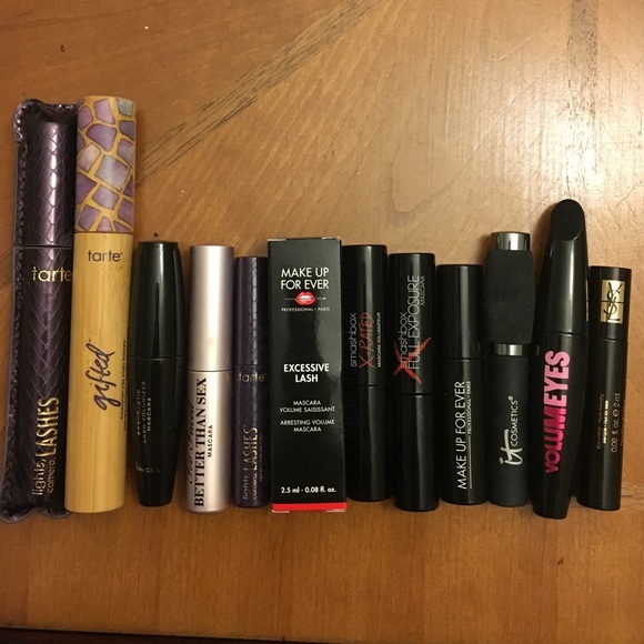 2 full size Tarte mascaras, 10 samples w/ YSL bag