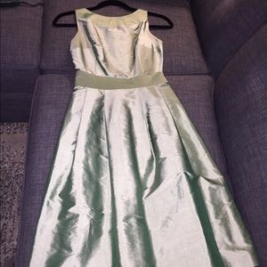 Light green silk taffeta bridesmaid dress