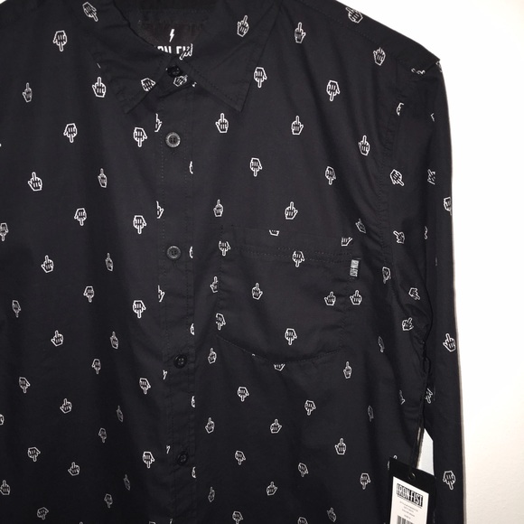 IRON FIST GFY Black L/S Button Up Shirt - Picture 3 of 4