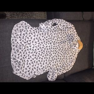 H&M button up zebra print shirt