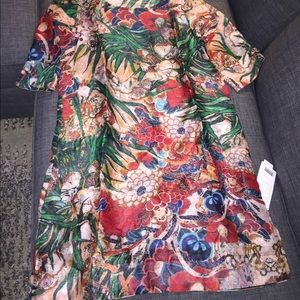 Floral printed shirt dress