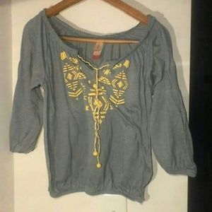 Tribal Print 3/4 Sleeve Blouse