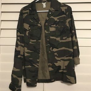 Camouflage Button Down Top