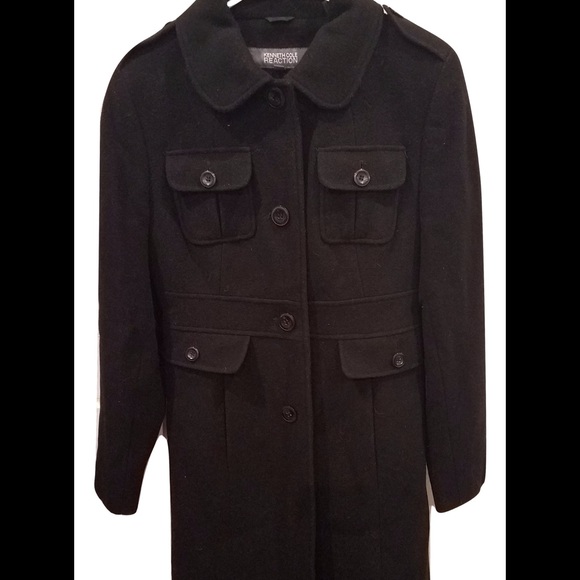 Kenneth Cole Reaction Black Wool Coat - Picture 1 of 2