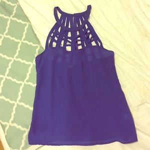 Cobalt blue cut out top