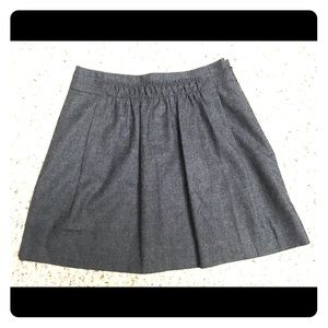 J. Crew Shirred A-line Grey Wool Skirt, Size 0