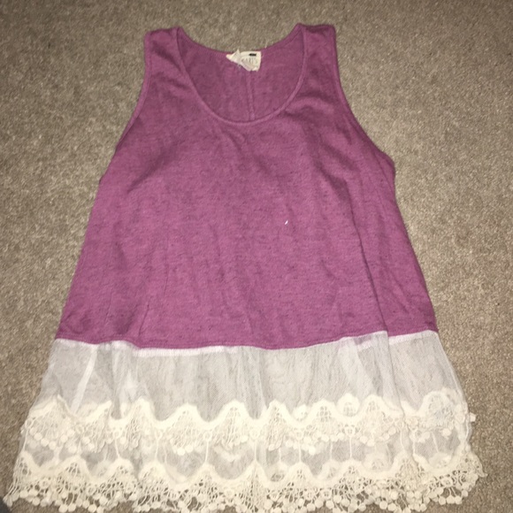 Pink Laced Tank Top