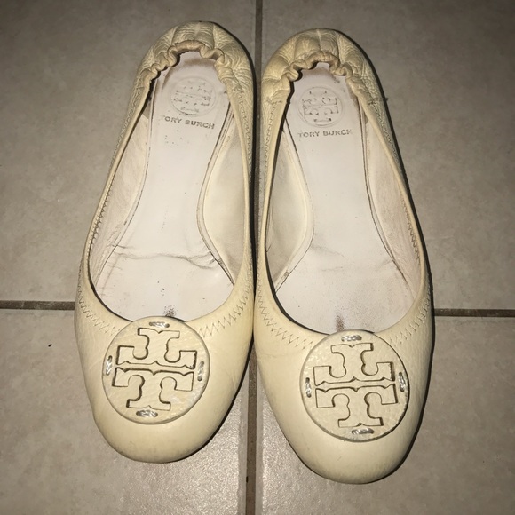 Tory Burch off white flats