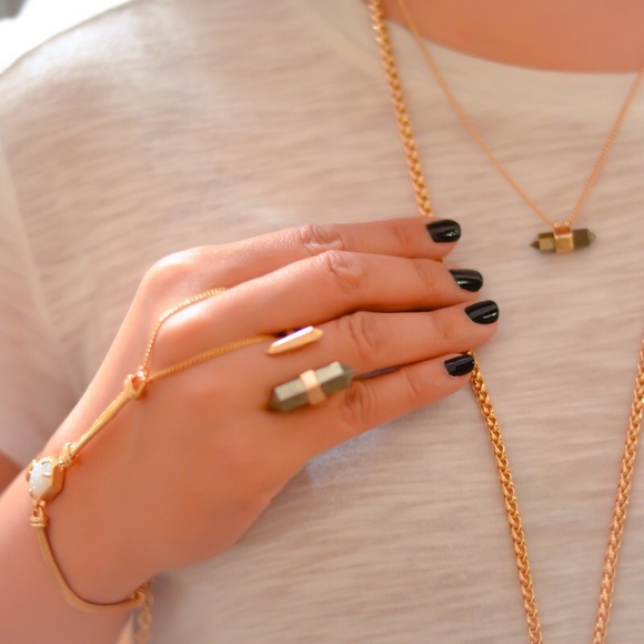 Kendra Scott Iridescent Drusy with ROSE gold chain