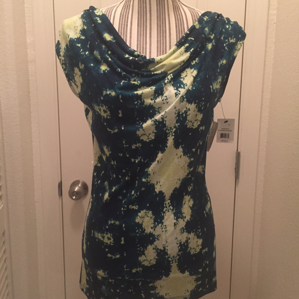 NWT Tahari "Tierney" drape-front sleeveless top.