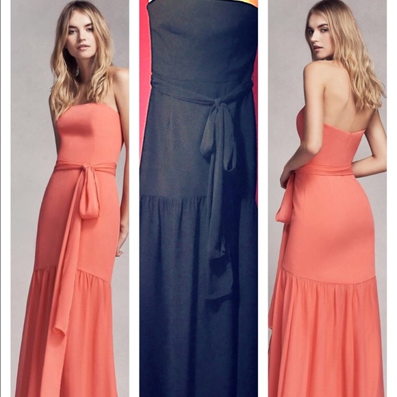Strapless Chiffon Black Gown - Picture 1 of 4