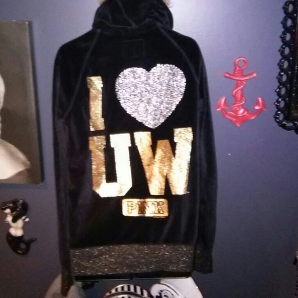 Pink Victoria secret velour hoodie - nwt - Picture 2 of 4