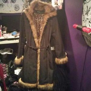 Express coat leopard, faux fur, denim- 3/4