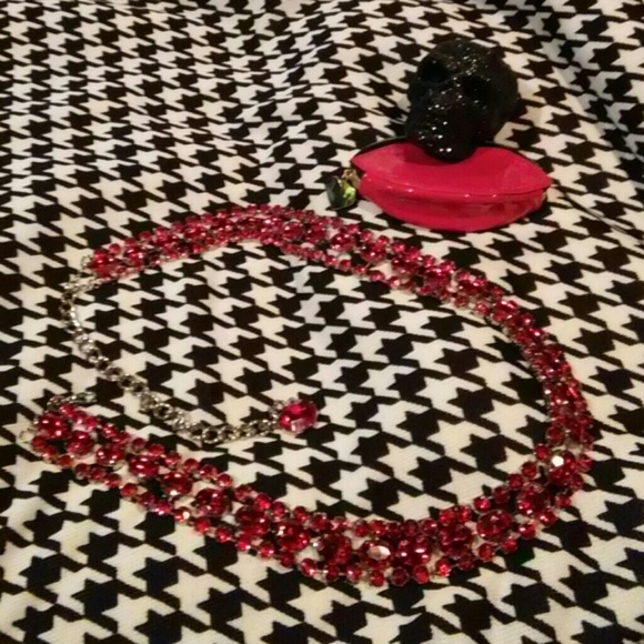 Bebe red jeweled belt