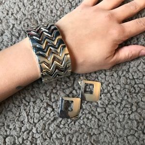 Silver Bracelet with earrings. Never Worn!