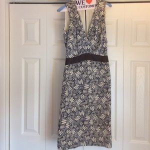 Celine silk dress - size 36, navy blue cream