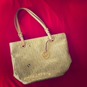 MICHAEL KORS signature tote bag GOLD