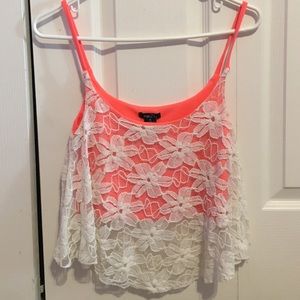 Pink Lace Crop Top
