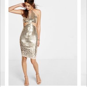 Cut-out sequin dress