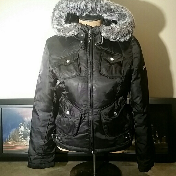 Guess Jackets & Blazers - S/P GUESS Hooded woman Jacket