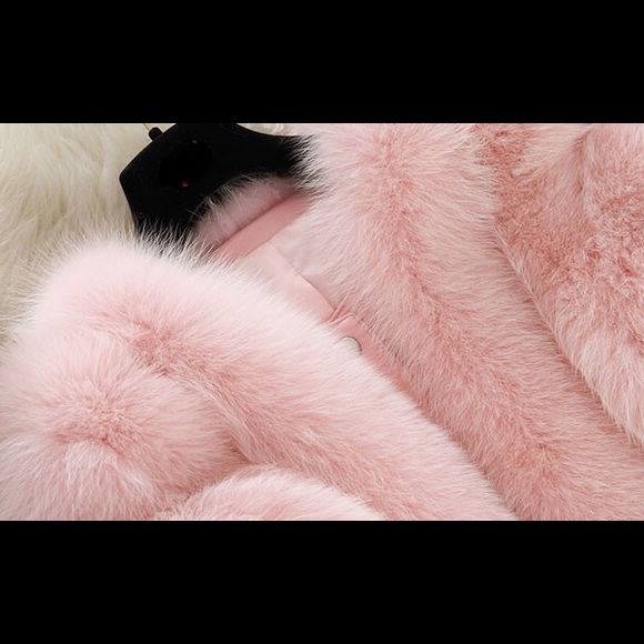 Faux fur winter coat 3/4 sleeve - Picture 3 of 4