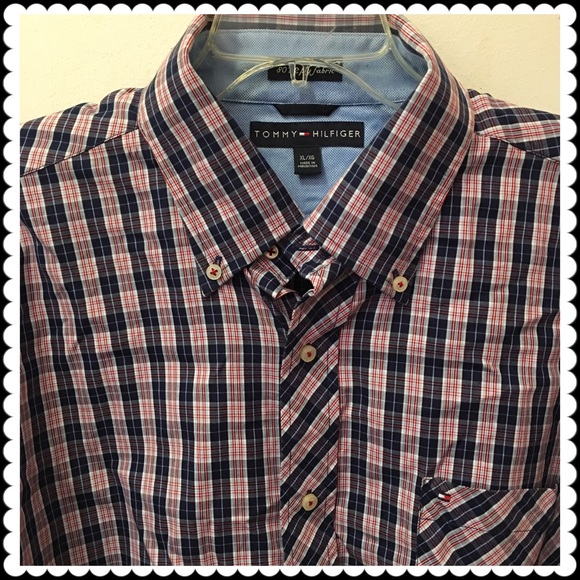 Red/White/Blue Plaid Shirt by TOMMY HILFIGER Sz XL
