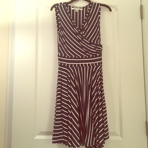 Max Studio Blue & White Striped Dress