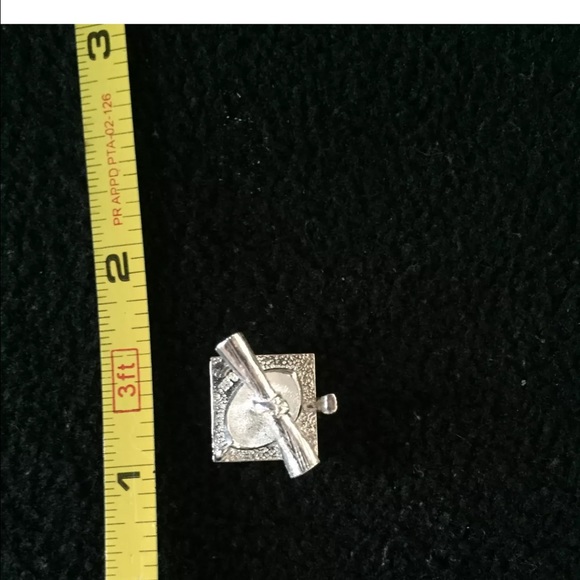 Graduation cap and diploma charm sterling silver