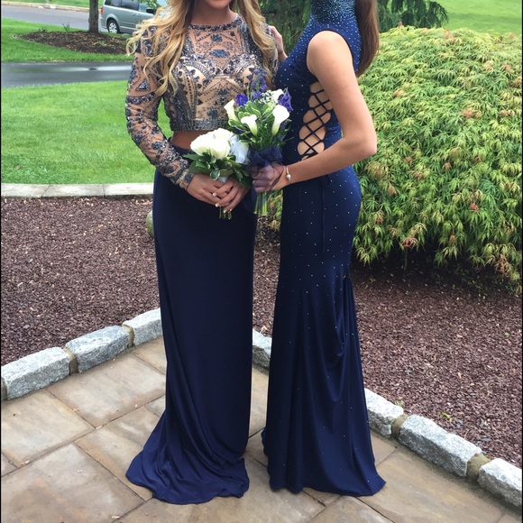 Navy blue 2 piece PROM dress