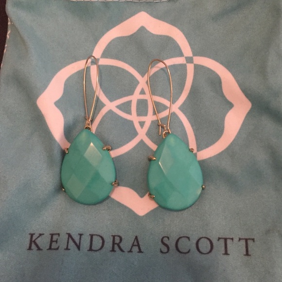 Kendra Scott drop teal earrings
