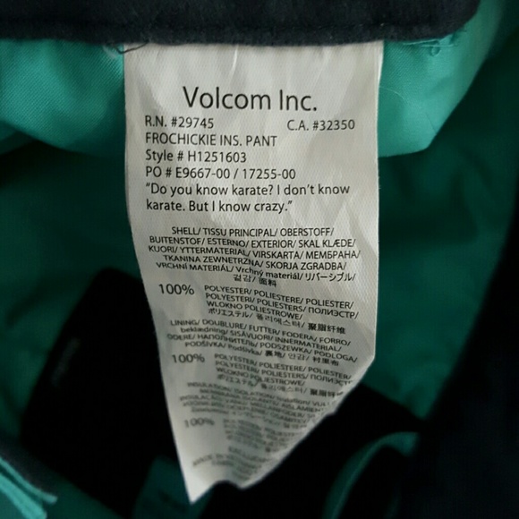 Volcom Frochickie Snow Pants, size small - Picture 4 of 4