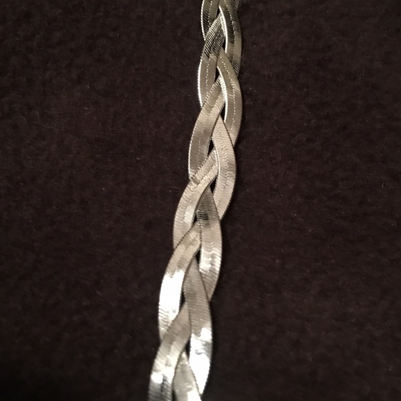 Braided silver plated bracelet. - Picture 2 of 3