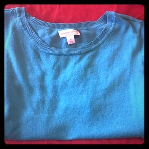Short sleeve blue sweater
