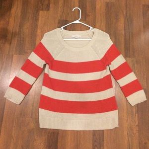 Quarter Sleeved Striped Sweater
