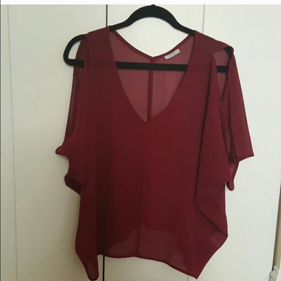 Sheer wine red Tobi top