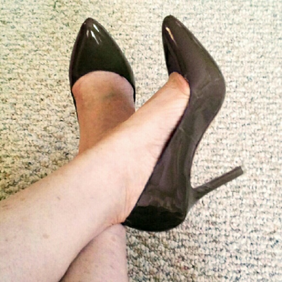 Taupe Patent Heel
