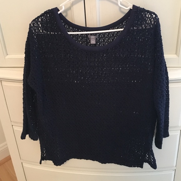 Aerie Navy See Through Sweater Size Medium