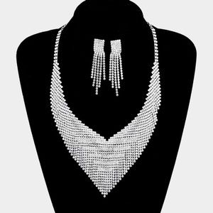 Bling V-Collar Necklace + Earring Set Bling V-Collar Necklace + Earring Set