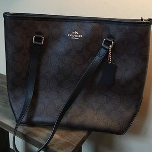 Coach tote, black and brown, NWT