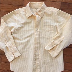 Light Yellow Stripe Boys Button Down Shirt
